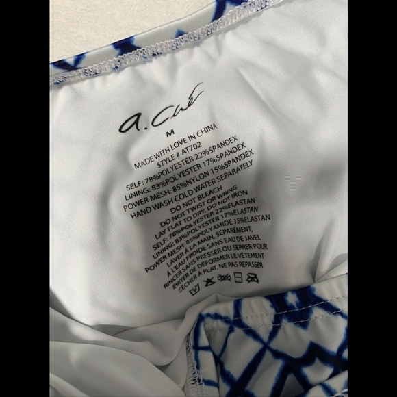 NEW A Che Mae Cutout Print Bandeau Tankini Top - Picture 9 of 9